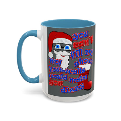 santa's shoes - Accent Mug (dark grey)