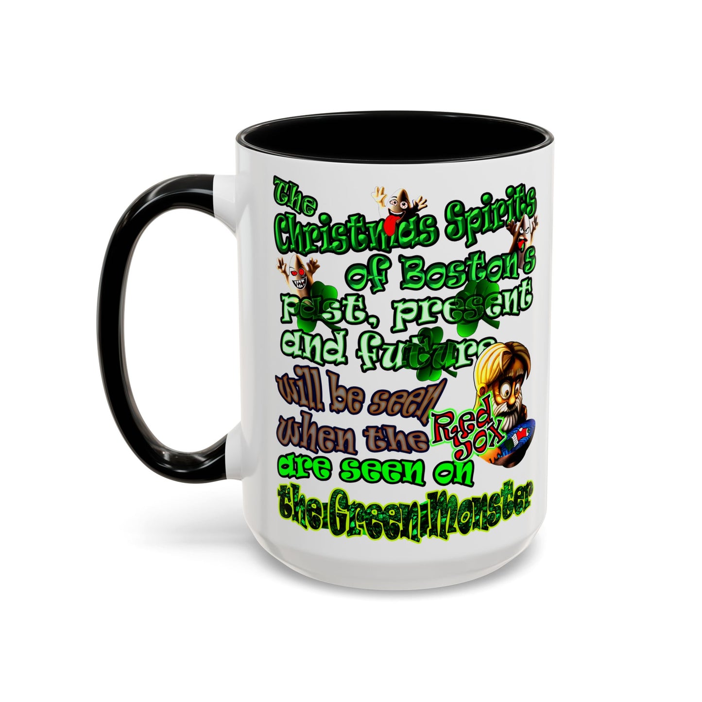 christmas spirits of boston - Accent Mug (white)