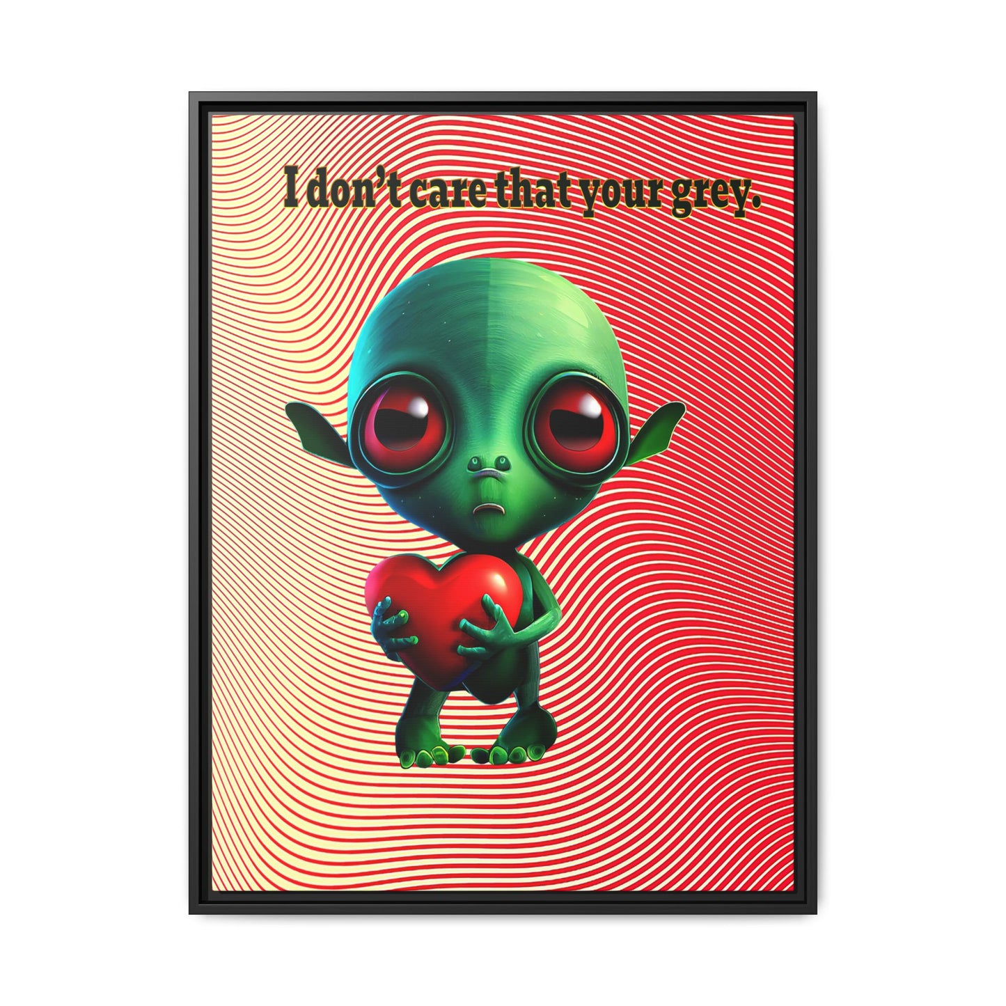 I don't care that your grey - framed canvas art (yellow-orange wave)