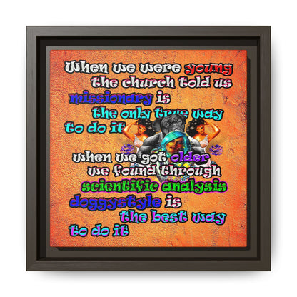 doggystyle - framed canvas art (burnt orange)
