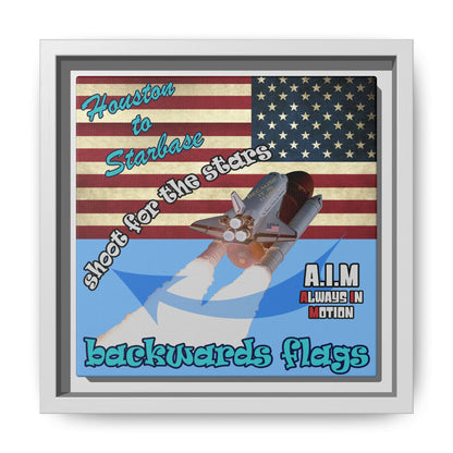 shoot for the stars - framed canvas art (light blue)