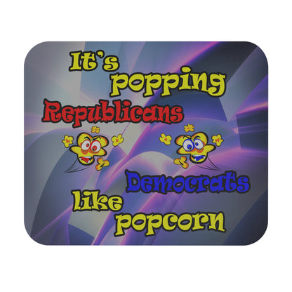 popping like popcorn - Mouse Pad (Rectangle) (grey-pink wave)