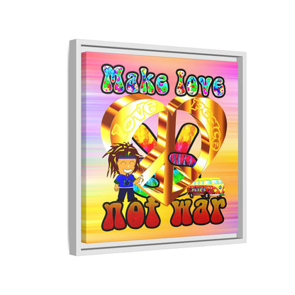 love peace - framed canvas art (color blur)