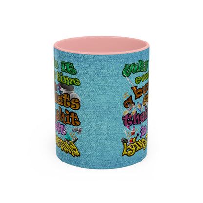 the bum's shit - Accent Mug (faded blue)
