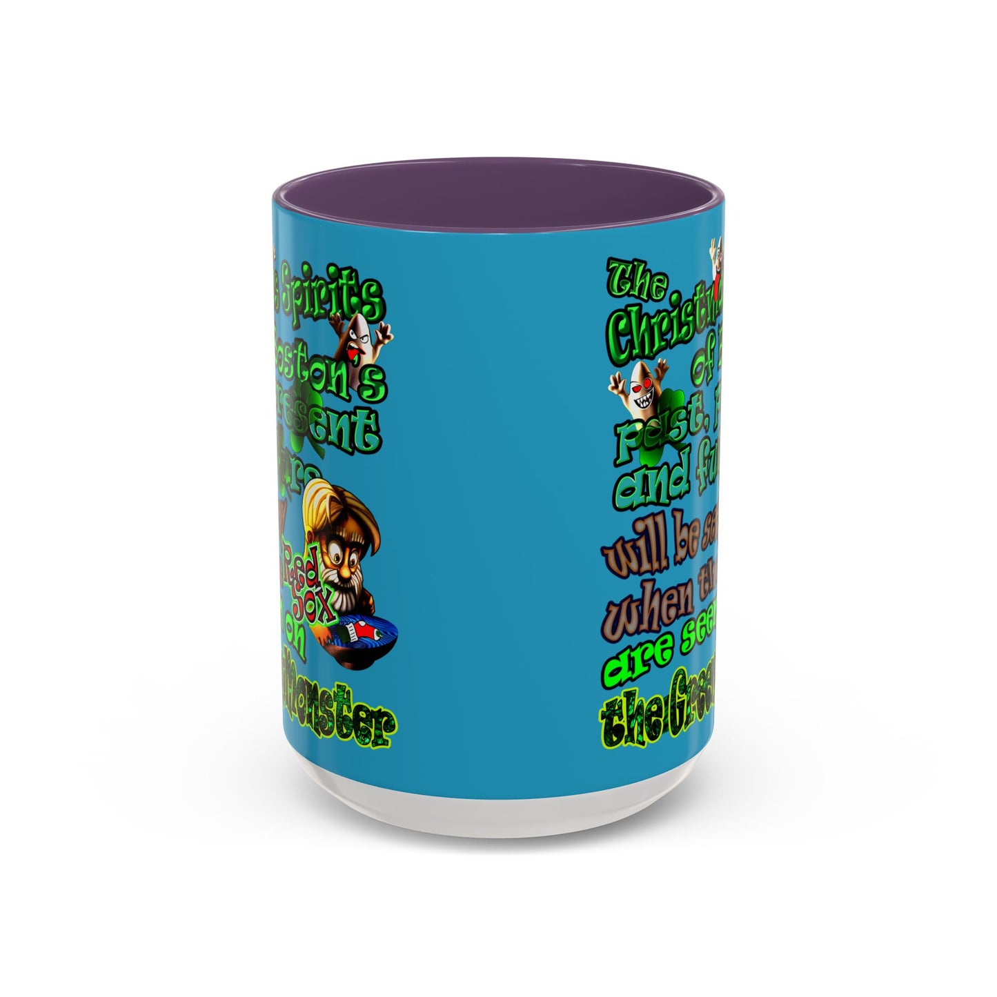christmas spirits of boston - Accent Mug (turquoise)