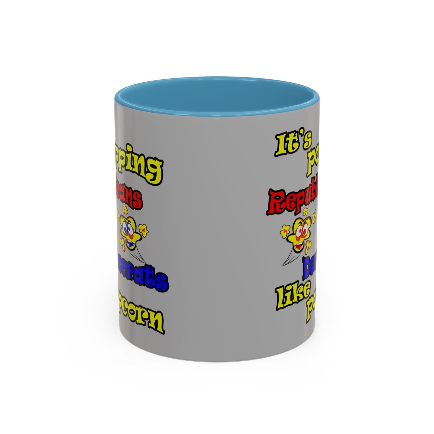 popping like popcorn - Accent Mug (light grey)