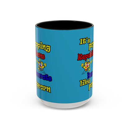 popping like popcorn - Accent Mug (turquoise)