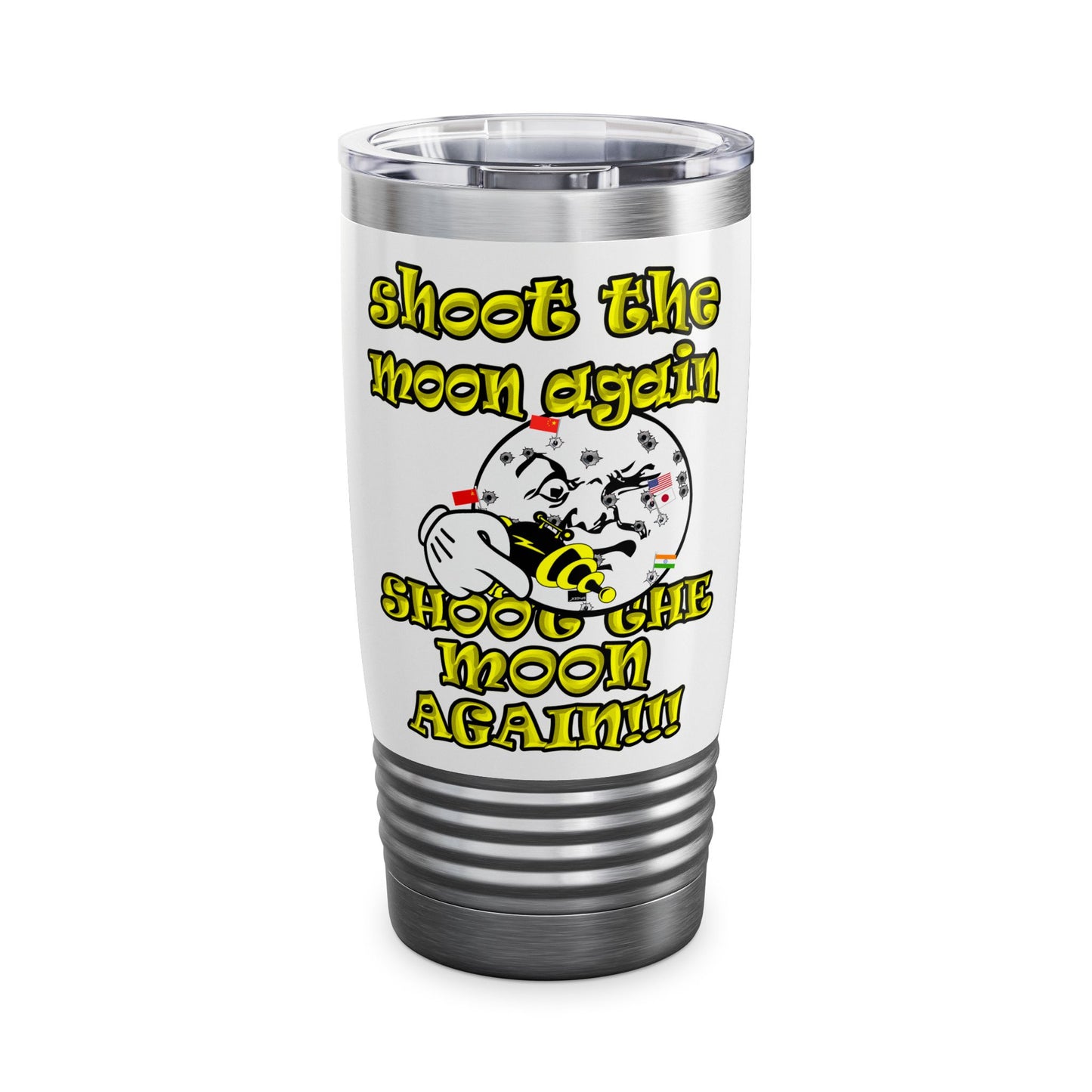 shoot the moon again - Ringneck Tumbler, 20oz (white)