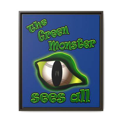 green monster - framed canvas art (dark blue)