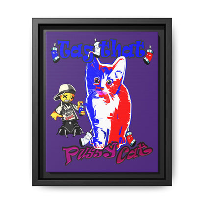 tag that - framed canvas art (purple)