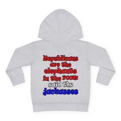 donkeys and elephants - Toddler Pullover Fleece Hoodie