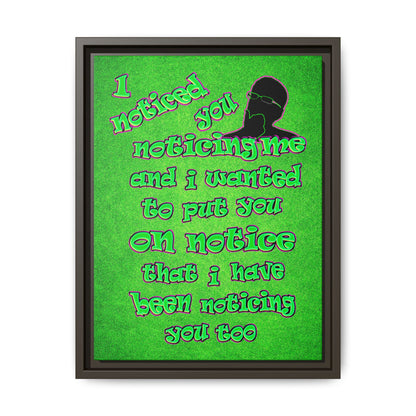 noticed you noticing - framed canvas art (green turf)