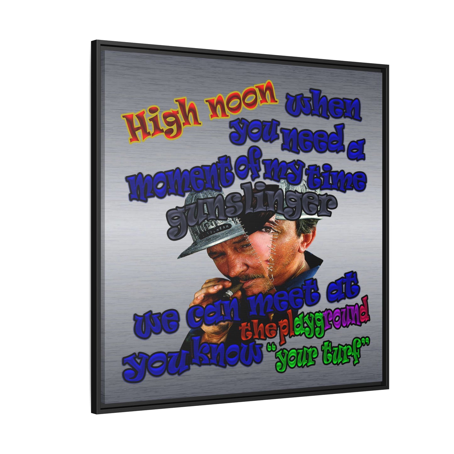 high noon - framed canvas art (brushed nickel)