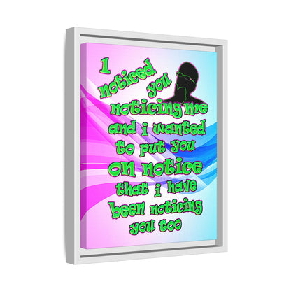 noticed you noticing - framed canvas art (light blue-pink wave)