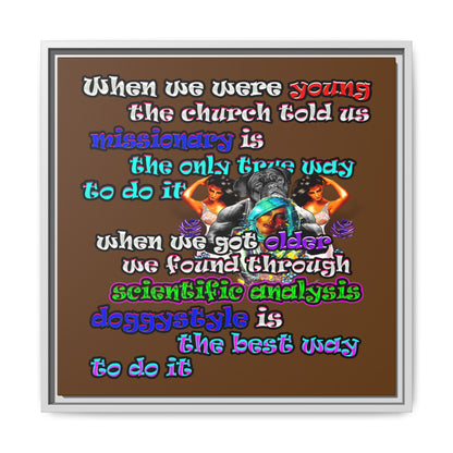 doggystyle - framed canvas art (brown)