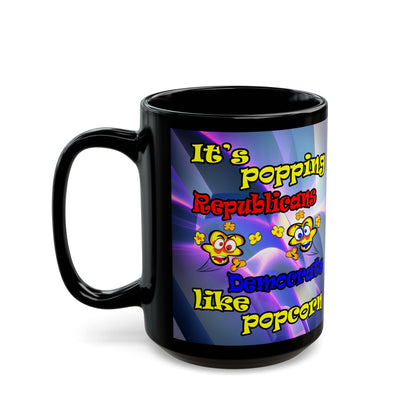 popping like popcorn - Black Mug (grey-pink wave)
