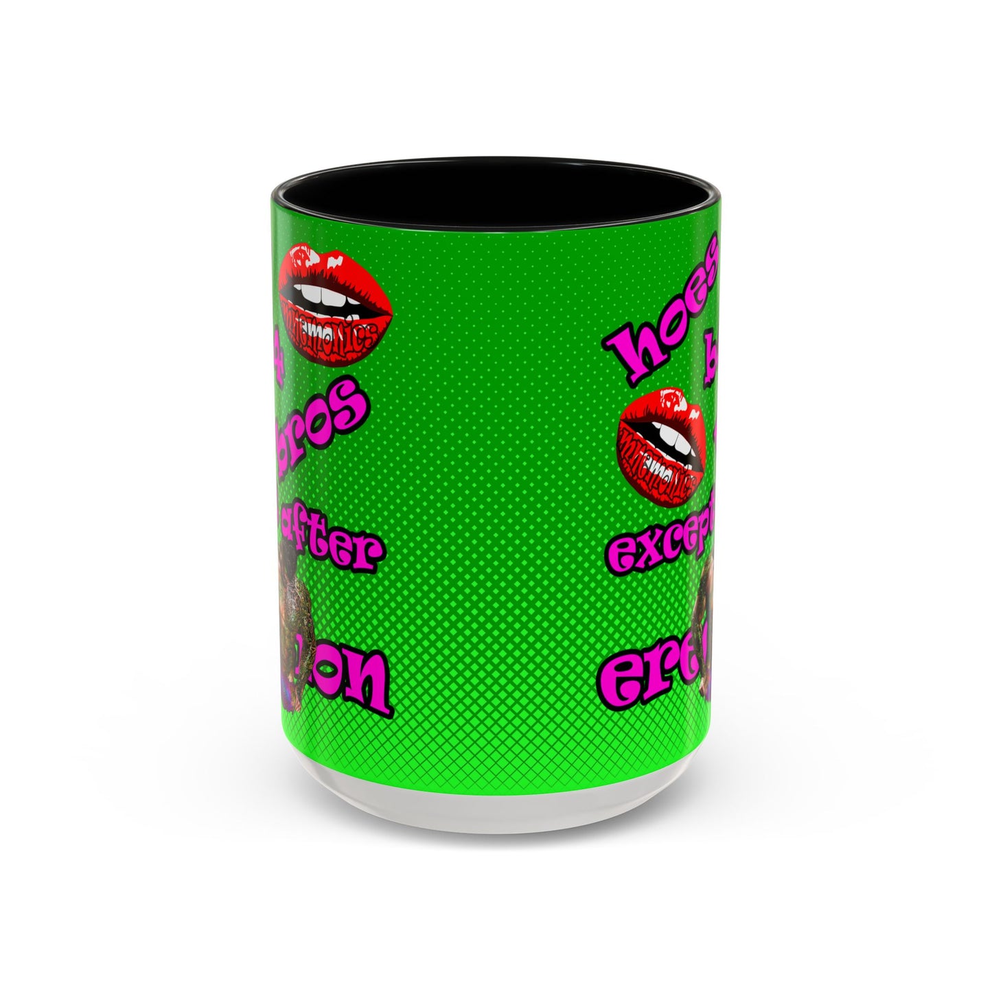 hoes b4 bros - Accent Mug (logo green)