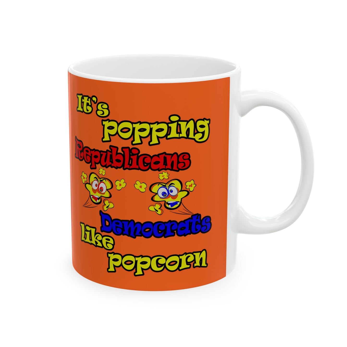popping like popcorn - White Mug (orange)