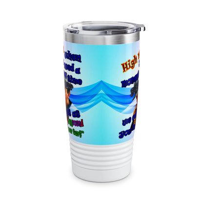high noon - Ringneck Tumbler, 20oz (light blue-pink wave)