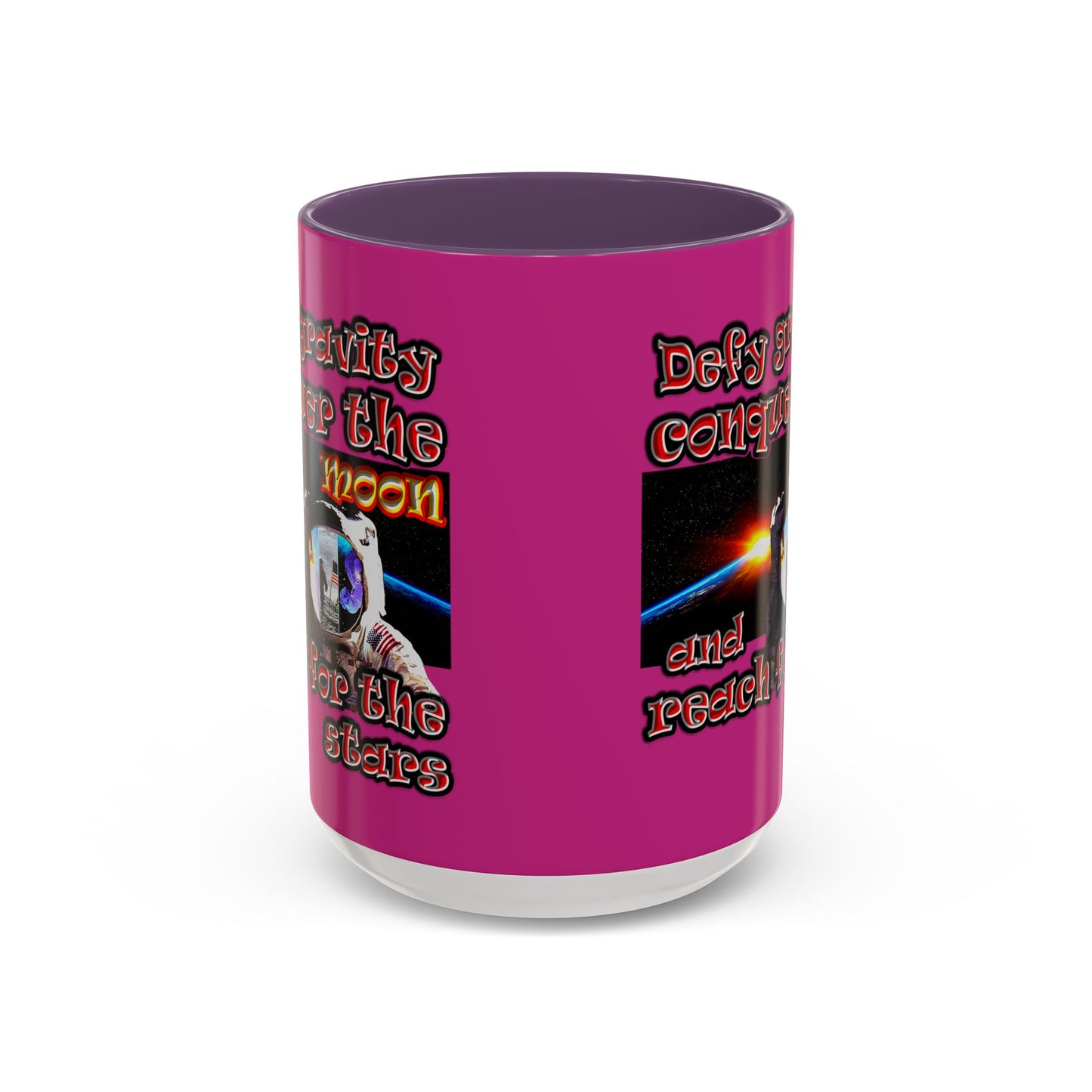 defy conquer reach - Accent Mug (pink)