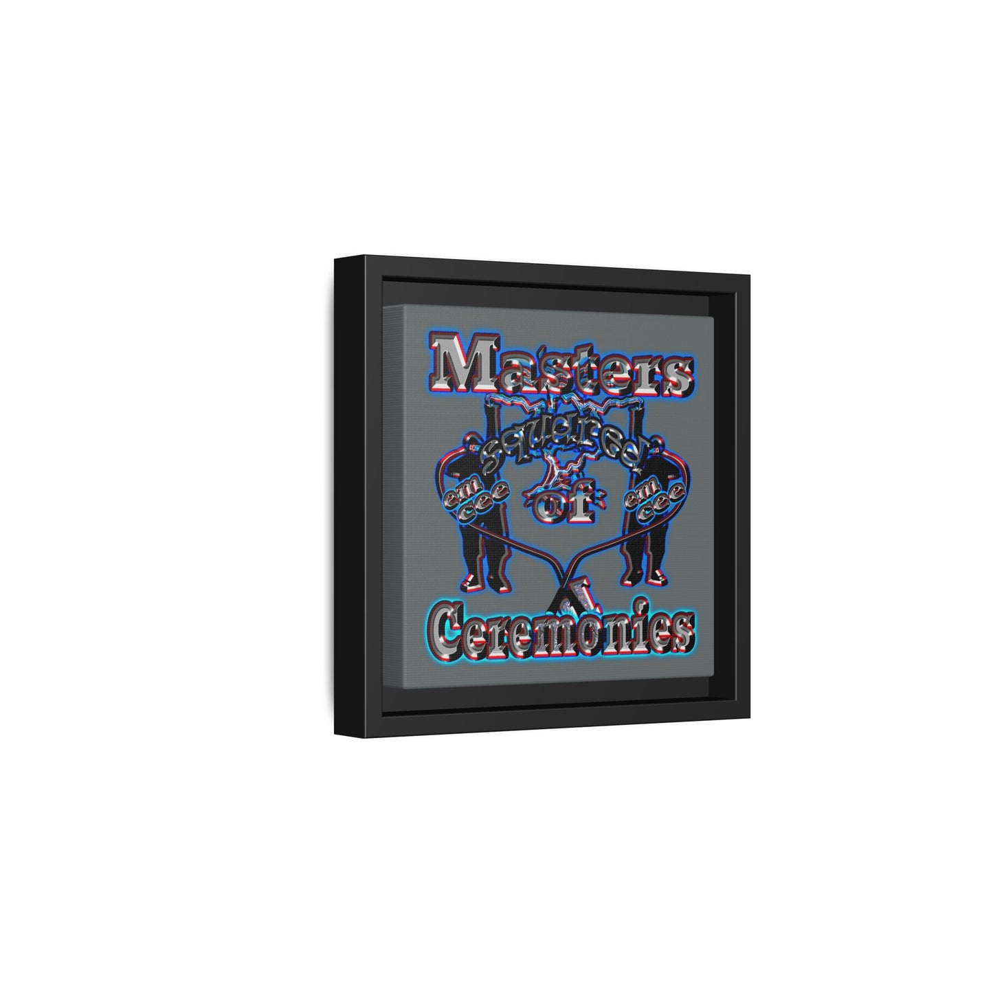 em cee squared - framed canvas art (dark grey)