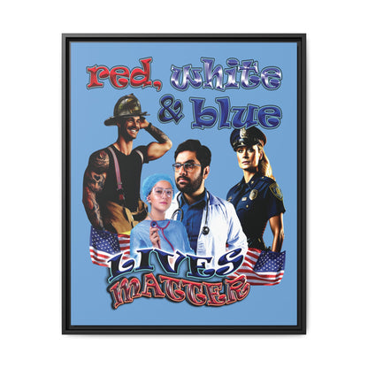 rw&b lives matter - framed canvas art (light blue)