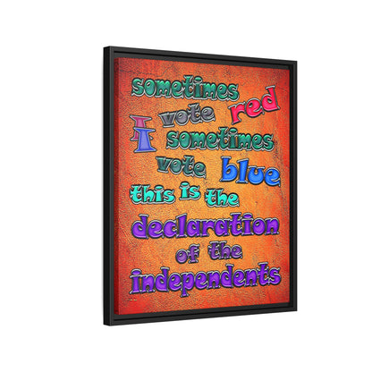 declaration of the independents - framed canvas art (burnt orange)