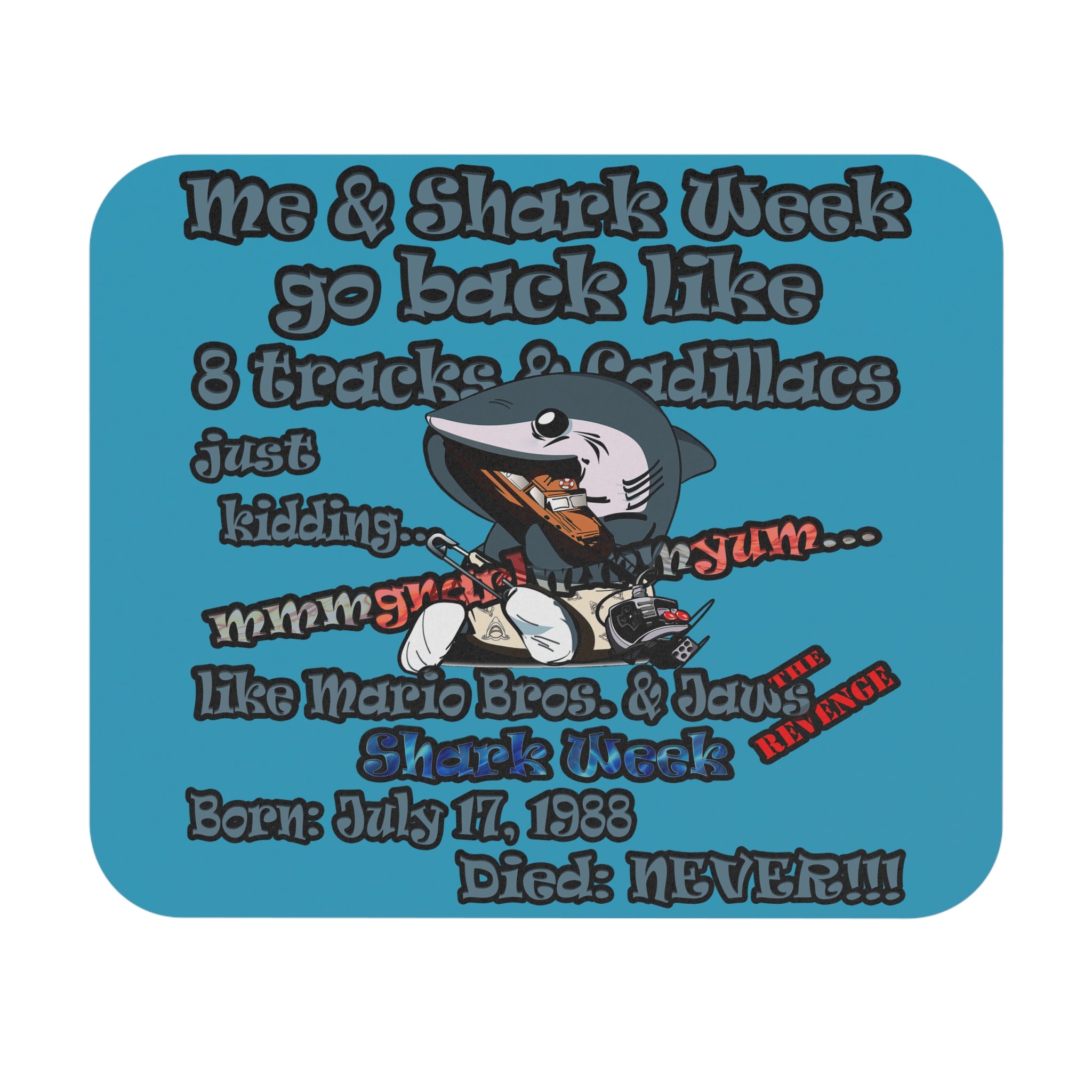 shark week - Mouse Pad (Rectangle) - (turquoise)