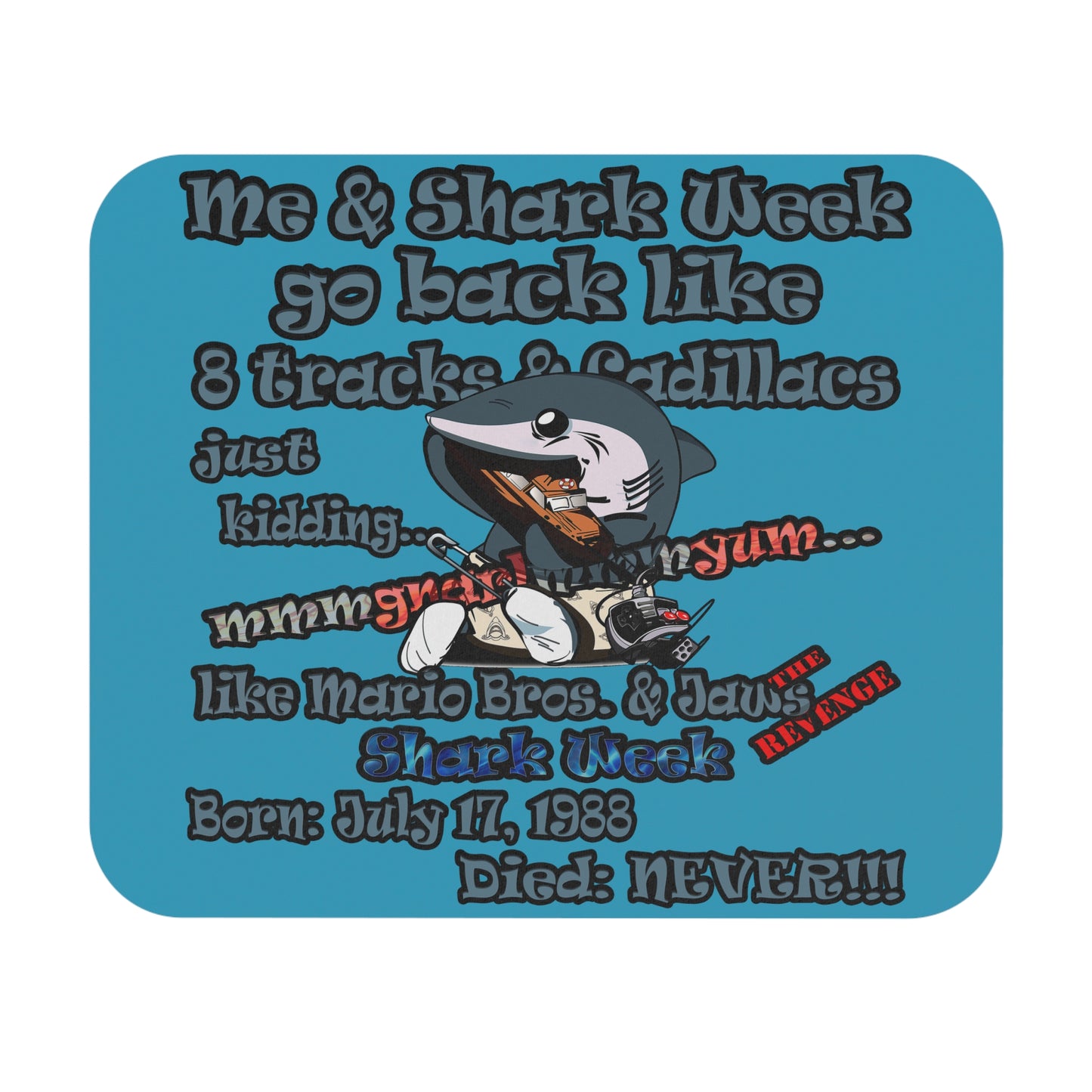 shark week - Mouse Pad (Rectangle) - (turquoise)