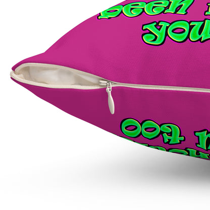 noticed you noticing - Spun Polyester Square Pillow - (pink)