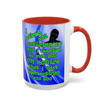 noticed you noticing - Accent Mug (blue-white wave)
