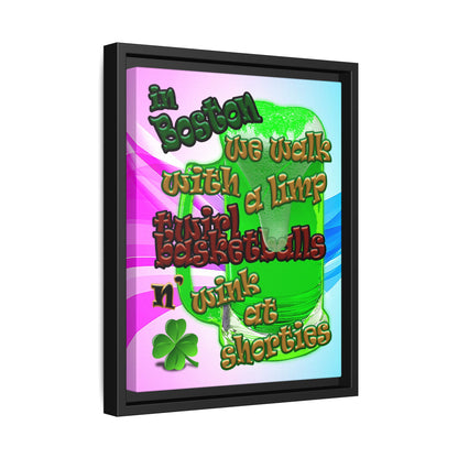 celtics logo - framed canvas art (light blue-pink wave)