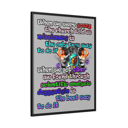 doggystyle - framed canvas art (light grey)