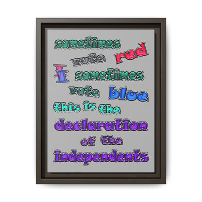 declaration of the independents - framed canvas art (light grey)