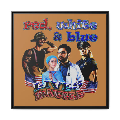 rw&b lives matter - framed canvas art (light brown)