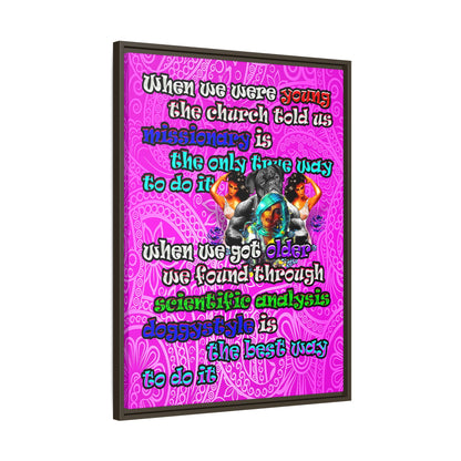 doggystyle - framed canvas art (pink swirl)