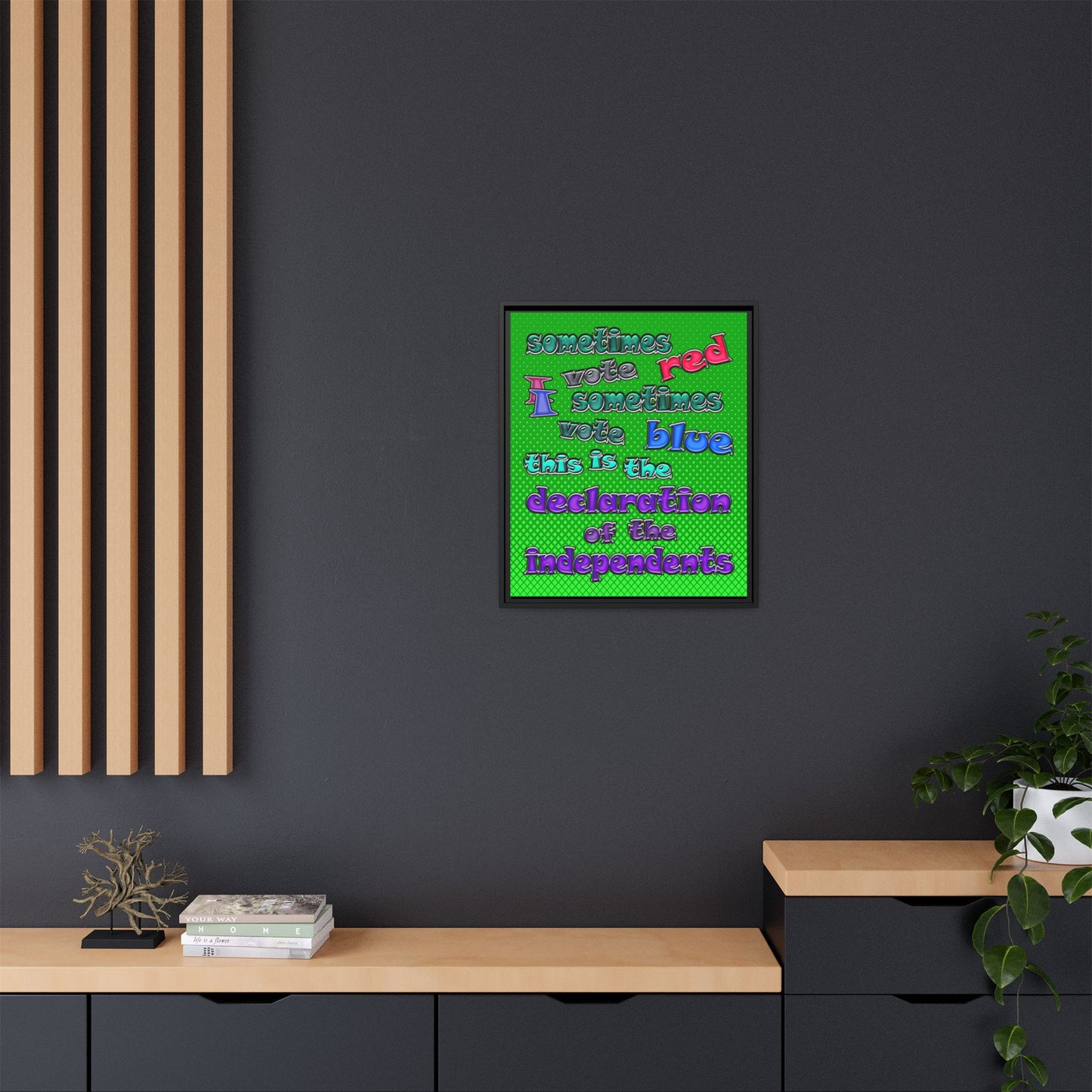 declaration of the independents - framed canvas art (logo green)
