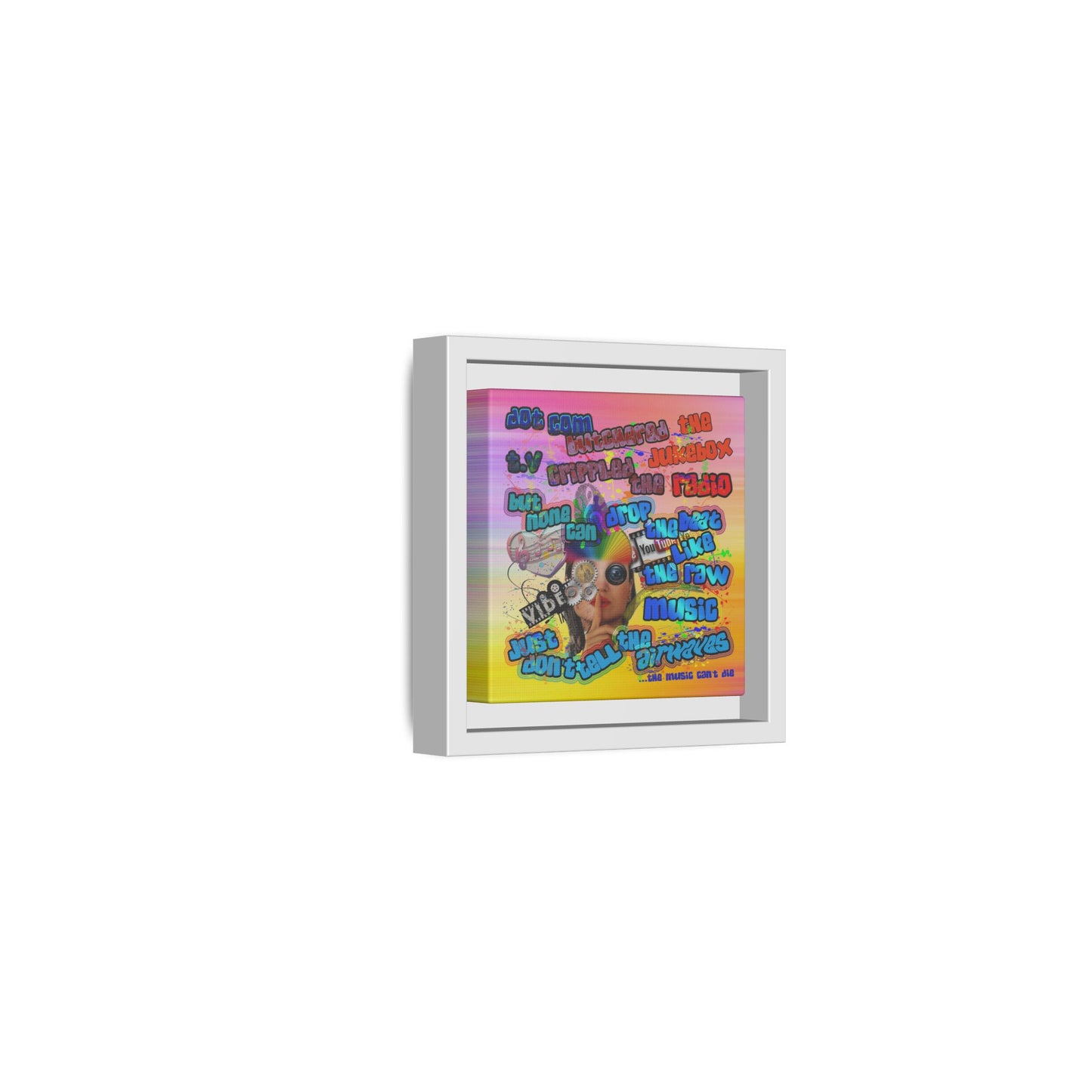 drop the beat - framed canvas art (color blur)