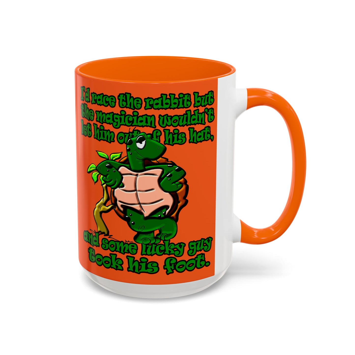 turtle race - Accent Mug (orange)