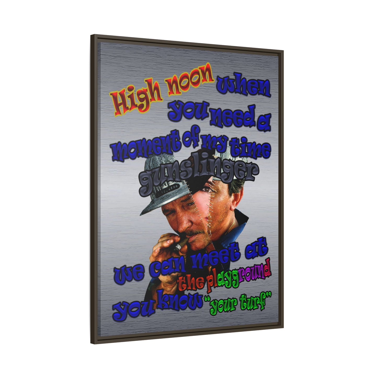 high noon - framed canvas art (brushed nickel)