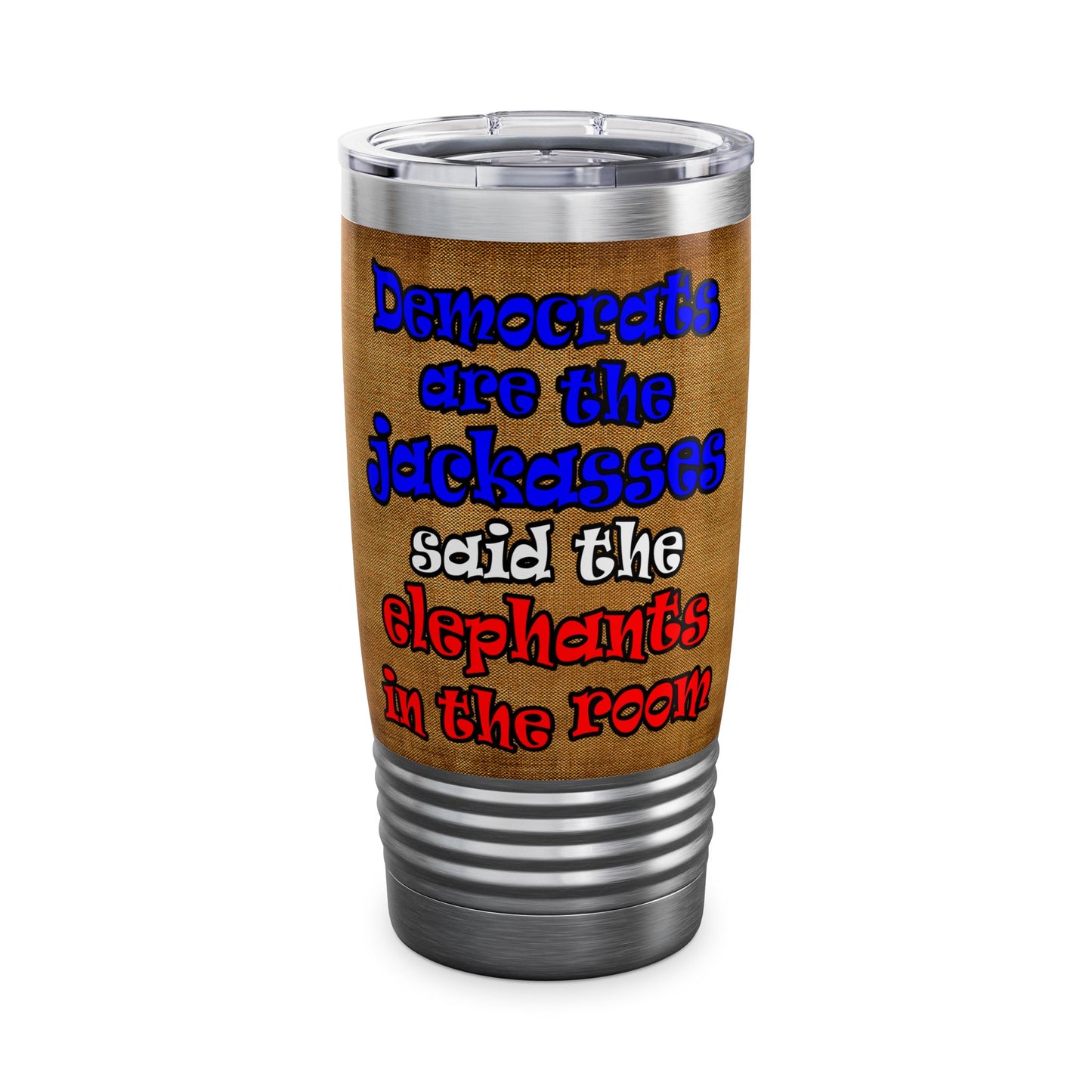 donkeys and elephants - Ringneck Tumbler, 20oz (brown papyrus)