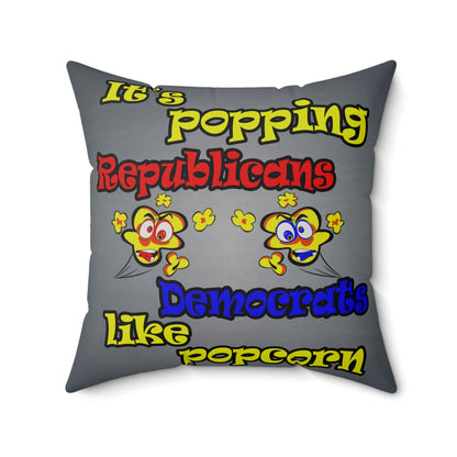 popping like popcorn - Spun Polyester Square Pillow - (grey-light grey)
