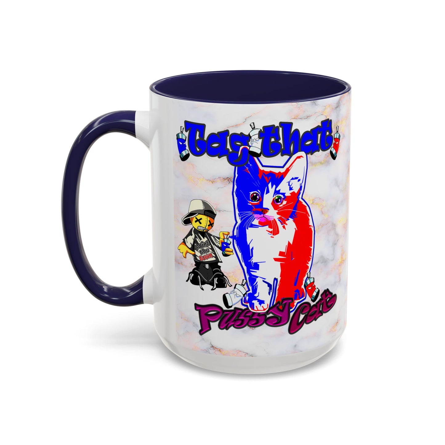 tag that - Accent Mug (white marble)