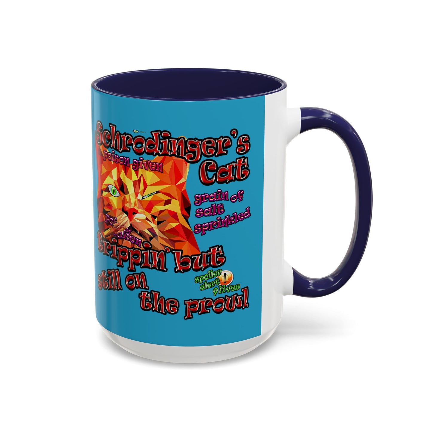 schrodinger's cat - Accent Mug (turquoise)