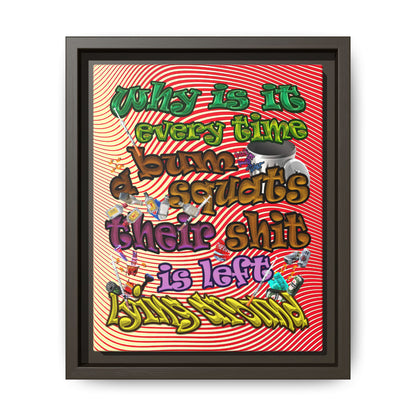 the bum's shit - framed canvas art (yellow-orange wave)