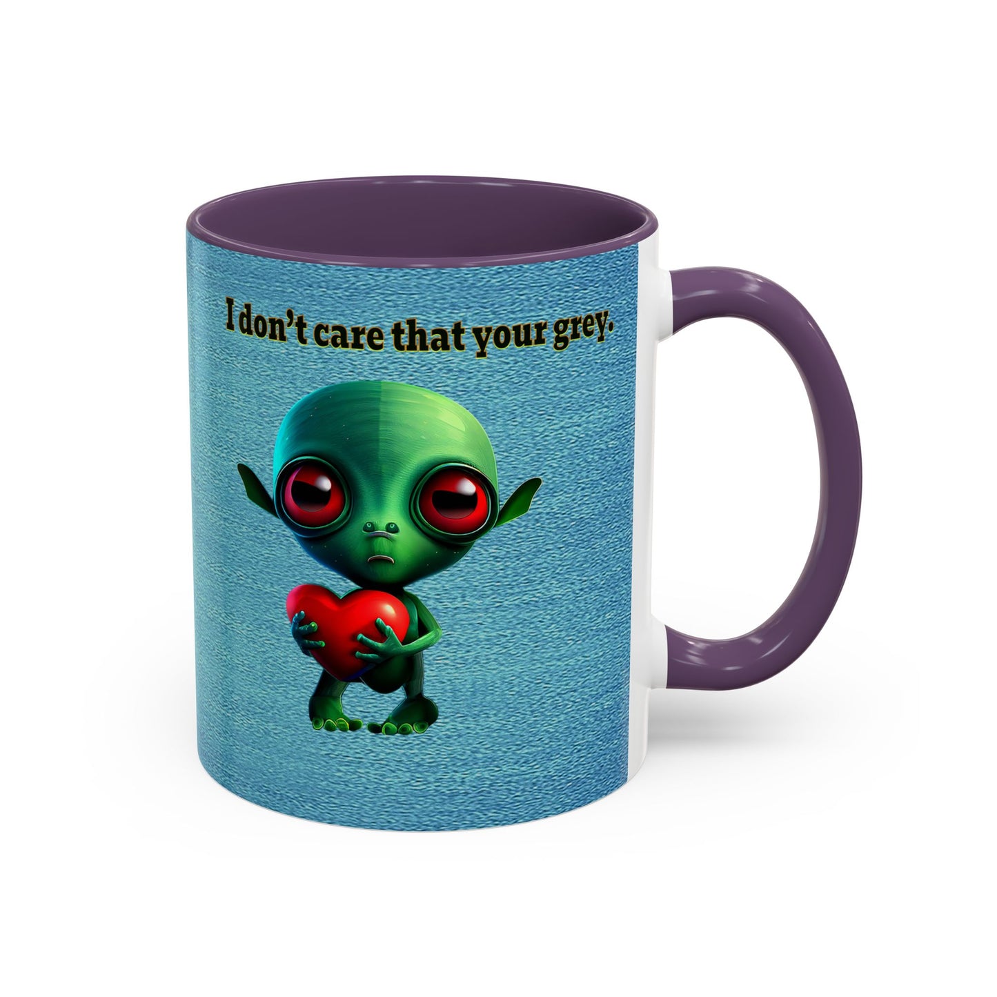 I don't care that your grey - Accent Mug (faded blue)