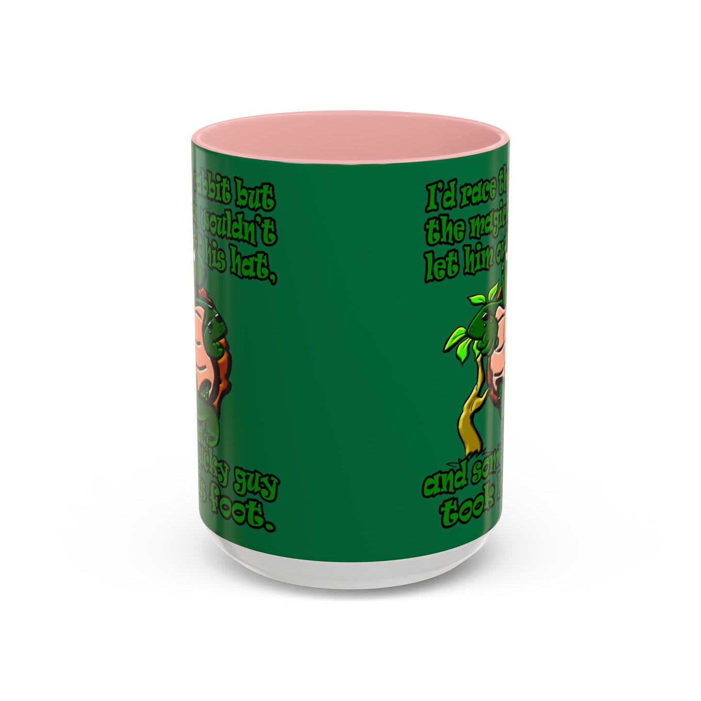 turtle race - Accent Mug (dark green)