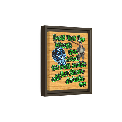 og - framed canvas art (butterscotch wood finish)