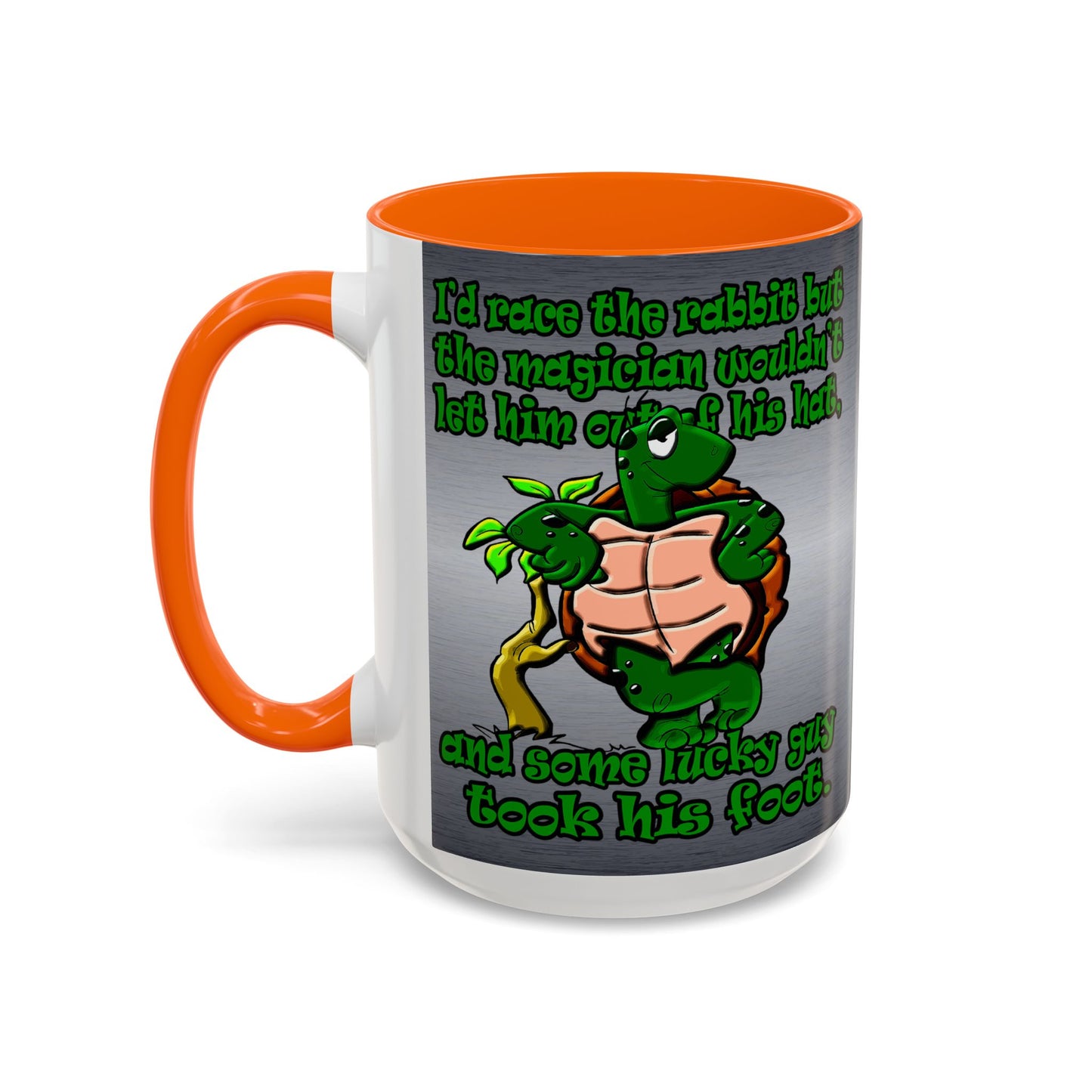 turtle race - Accent Mug (brushed nickel)