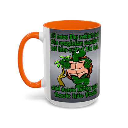 turtle race - Accent Mug (brushed nickel)